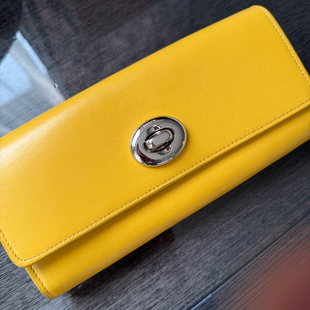 Coach Yellow Leather Women's Wallet